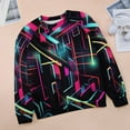 thumbnail image 6 of Sweatshirt For Womens Crewneck Geometric Lattice Hoodies Teen Girls Cute, 6 of 7
