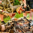 thumbnail image 5 of Fourchettes de Barbecue en Acier Inoxydable en Forme de U Réglables pour camping et Cuisine Extérieure, Ustensile de grill Rétractable avec Poignée en Bois, 5 of 5