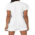 thumbnail image 2 of Women Summer Short Sleeve Jumpsuits Shorts V Neck Button-Down Rompers, 2 of 6
