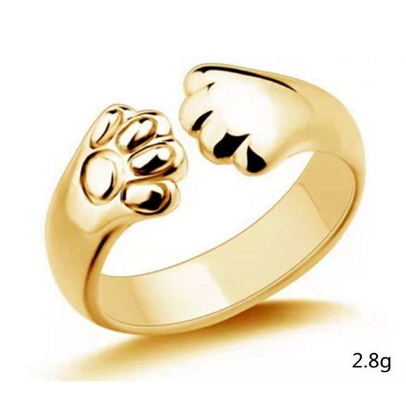 Bear Paw Ring Adjustable Opening Animal Rings for Women and Men European American Alloy Band Fashion Jewelry Gold