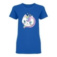 thumbnail image 2 of Cute Rainbow Unicorn Cat Shaped T-Shirt Women -Image by Shutterstock, Female x-Large, 2 of 4