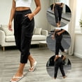 thumbnail image 2 of LIaqionyy Womens Cargo Capri Pants with Pockets Elastic Waist Bottoms Hiking Athletic Joggers Cropped Pant Clothes, 2 of 8