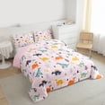 thumbnail image 3 of Homewish Kids Children Cartoon Dinosaur 3-Piece Full Size Comforter Sets,Kawaii Jungle Animal Bedding Comforter Set,Cute Dino Lightweight Bedding Sets,Lightweight Room Decor,Reversible, 3 of 8
