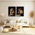 thumbnail image 2 of ZHONGYUTONG Lion and Lioness Canvas Wall Art 2 Pieces Lion King Couple with Gold Crown Poster Prints African Wild Animal Pictures for Office Decor (11.00" x 14.00" x 2PCS), 2 of 6