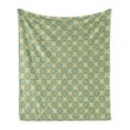 thumbnail image 1 of Blue Mandala Soft Flannel Fleece Blanket, Repetitive Flower Ornaments Eastern Motifs Detailed Illustration, Cozy Plush for Indoor and Outdoor Use, 70" x 90", Laurel Green and Cream, by Ambesonne, 1 of 5