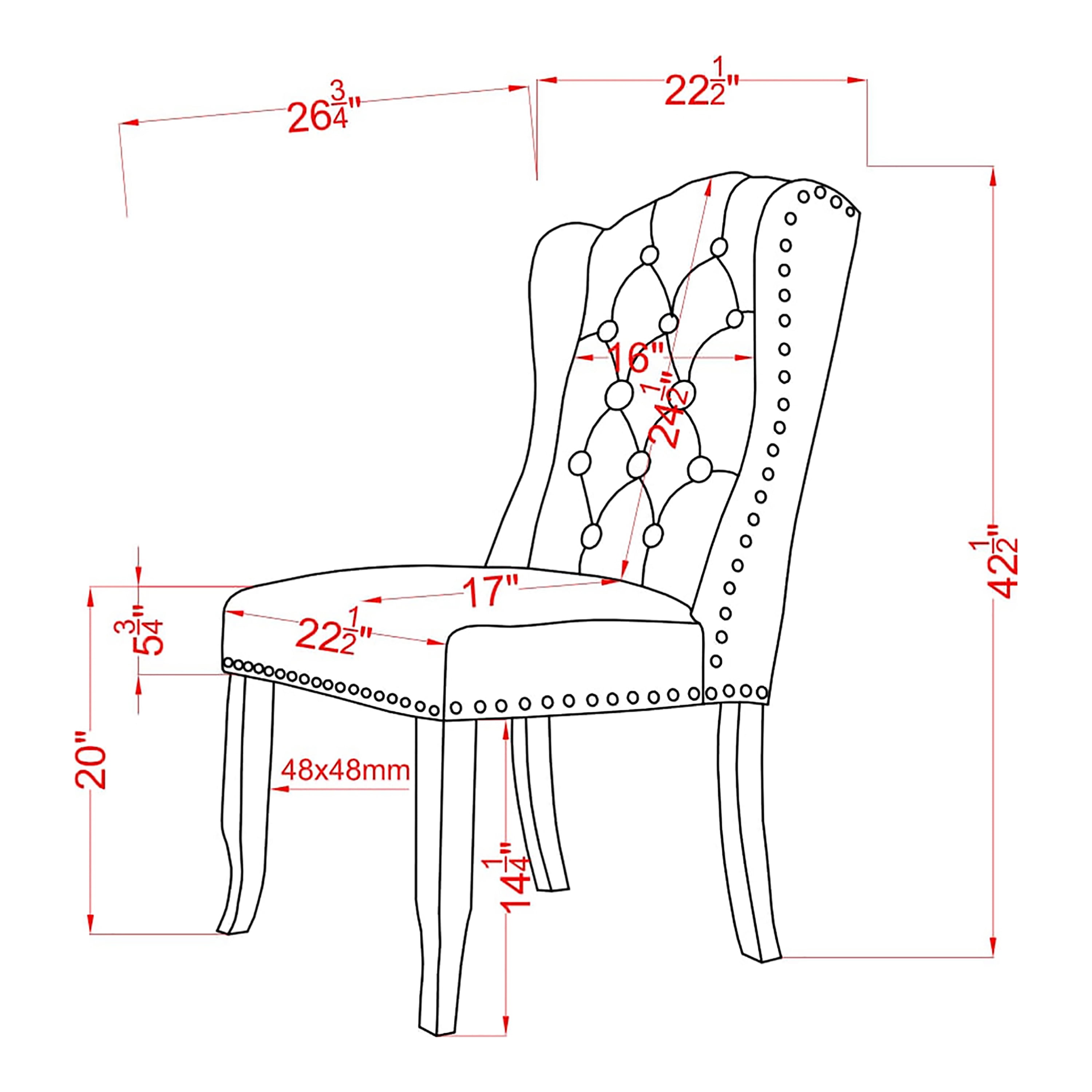 Furniture of America Freiden Tufted Indoor Fabric and Wood Light Gray Accent Chairs (Set of 2)