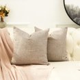 thumbnail image 1 of SHANLUO Throw Pillow Covers 16x16 - Decorative Pillows for Couch Set of 2 Rustic Burlap Linen Cushion Cover Large Accent Pillowcase for Bedding, Home Decor, Sofa, Bed Outdoor Farmhouse Fall Khaki, 1 of 6