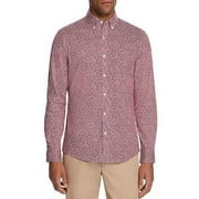Michael Kors RASPBERRY Vine-Print Classic Fit Button-Down Shirt, US 2X-Large