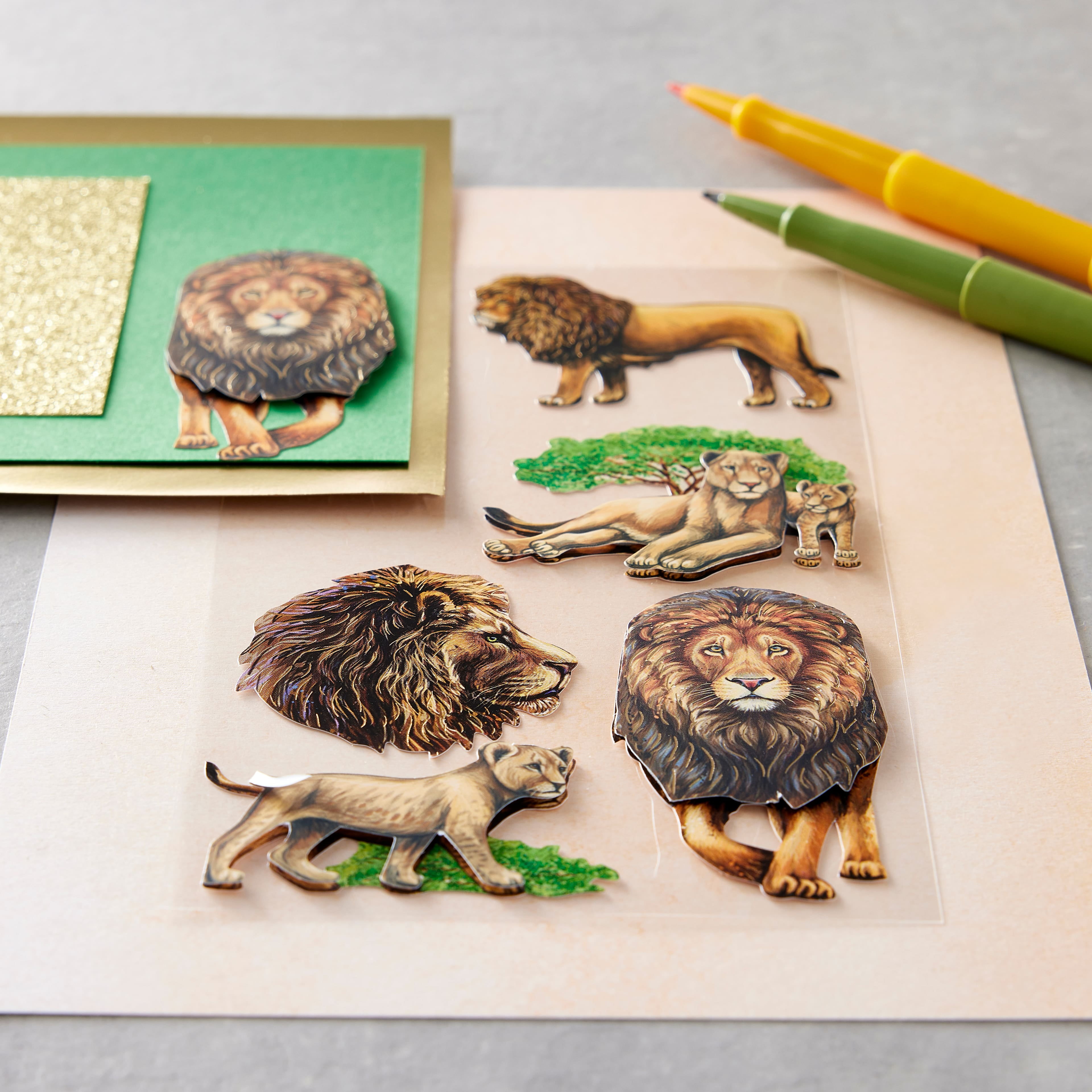 Recollections Lion Stickers, 12 Pack