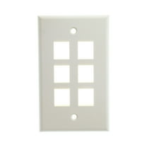 Leviton QuickPort Single-Gang 6-Port Wallplate - Mounting Plate - Almond