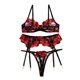 thumbnail image 4 of VISgogo, 3 uds., conjunto de lencería Sexy para mujer, picardías erótico, tirantes finos, sujetador bordado, Tanga, ropa interior de liga VISgogo moda, 4 of 9