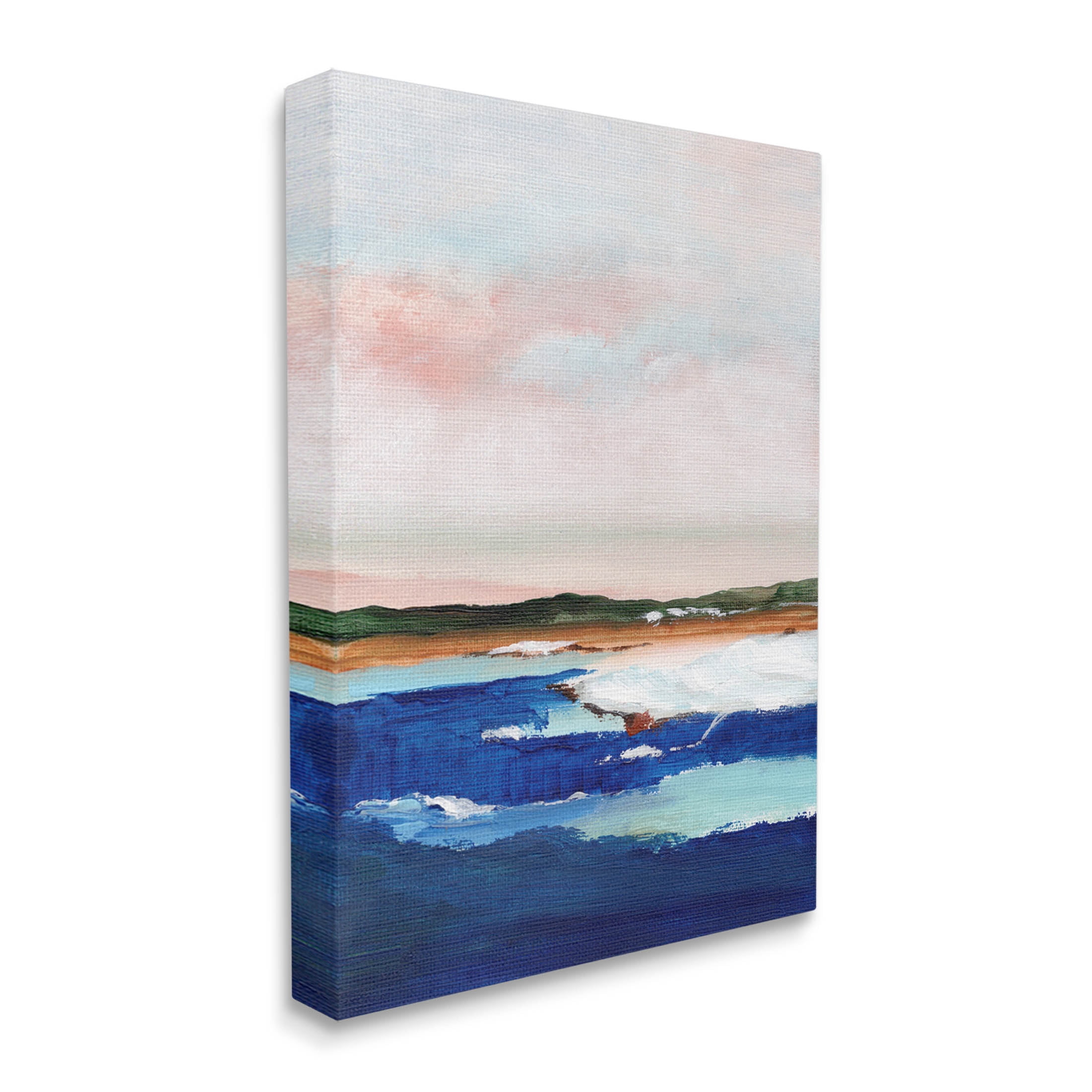 Stupell Industries Distant Land Ocean Waves Painting Painting Gallery Wrapped Canvas Print Wall Art, Design by Nikita Jariwala