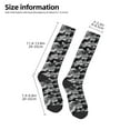 thumbnail image 2 of Xecao Horse Silhouette print thigh-high socks, crafted for both men and women with a stretchy, high-opaque design perfect for daily wear, 2 of 6