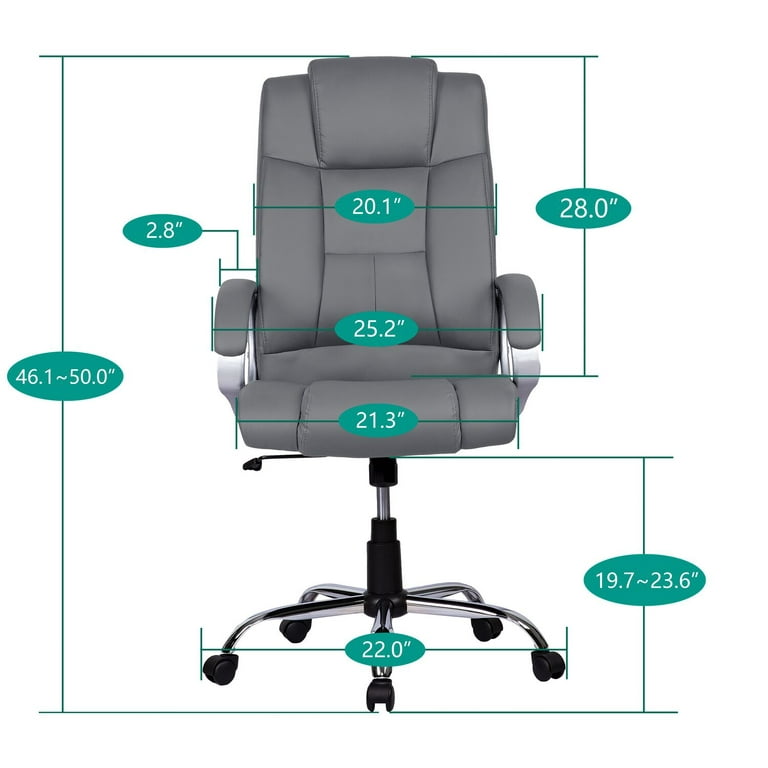 Naomi Home Halle Executive Office Chair High Back Desk Chair with Armrests Lumbar Support, Adjustable Height/Tilt, 360-Degree Swivel Leather Computer