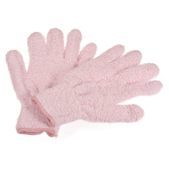 Uxcell Dusting Cleaning Gloves Microfiber Mittens, Pink 2 Pairs