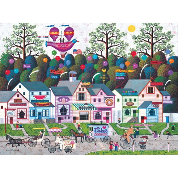 500 Piece Jigsaw Puzzle Charles Wysocki: Confection Street - 500 Piece Jigsaw Puzzle by 500 Piece Jigsaw Puzzle
