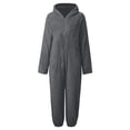 thumbnail image 5 of Byoo Zip Up Hooded Jumpsuit for Tween Boy Cozy Sherpa Fleece Solid Color One Piece Onesie, 5 of 6