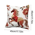 thumbnail image 3 of Yusimy 45 Inch Horse Year Red Festive Printed Pillowcase for Year Living Room Sofa Car Bed Interior Decor, 3 of 6