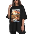 thumbnail image 4 of Plus Size Shirt for Women Black Tops for Women Short Sleeves Shirt for Women Landscape1 T Shirt Crewneck Shirt for Women 2XL, 4 of 5