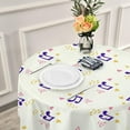 thumbnail image 6 of Coolnut Cute Musical Notes Round Table Cloth 60" Tablecloth with Trim Ribbon Stain-Resistant Dining Table Cover for Home Dinner Party Tabletop Fabric House Decor, 6 of 7
