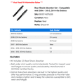 thumbnail image 2 of Rear Shock Absorber Set - Compatible with 2006 - 2012, 2014 Kia Sedona 2007 2008 2009 2010 2011, 2 of 2