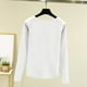 thumbnail image 5 of Ropa de trabajo para mujer,Blusa de manga larga para mujer, cuello redondo, botones delanteros, camisa informal de color liso, tela de rayón suave, ideal para uso diario y en casa, sopatenor, 5 of 9