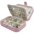 thumbnail image 1 of 2 Layers With Mirror For Rings, Earrings, Necklaces, Bracelets, Storage Boxes (Pink), 1 of 4