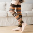 thumbnail image 2 of HNMKIU Winter Knitted Bohemian Boot Ankle Socks For Ladies Cozy Thermal Leg Warmers Fashionable Layering Sleeves Coffee - One Size, 2 of 5