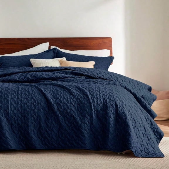 Quilts Queen Size Lightweight Bedspreads Queen Size With Basket Weave Pattern Soft Quilt Bedding Navy Comforter Coverlet For All Seasons 90 X 96