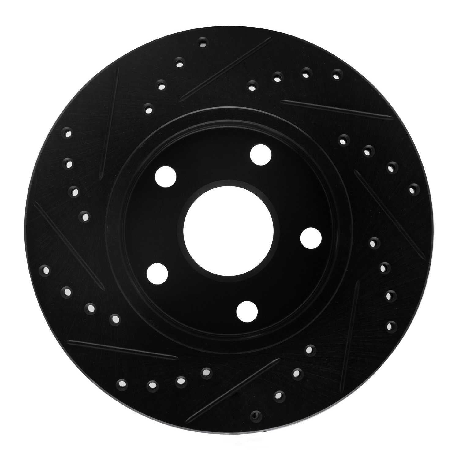 Dynamic Friction Company 633-76111R DFC Brake Rotor - Drilled And Slotted - Black