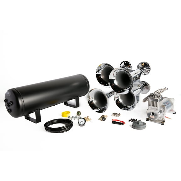 Train Horn Kit Air 1.5G 4 Trumpet 149 DB 200 PSI for Cars/Truck Viking Horns