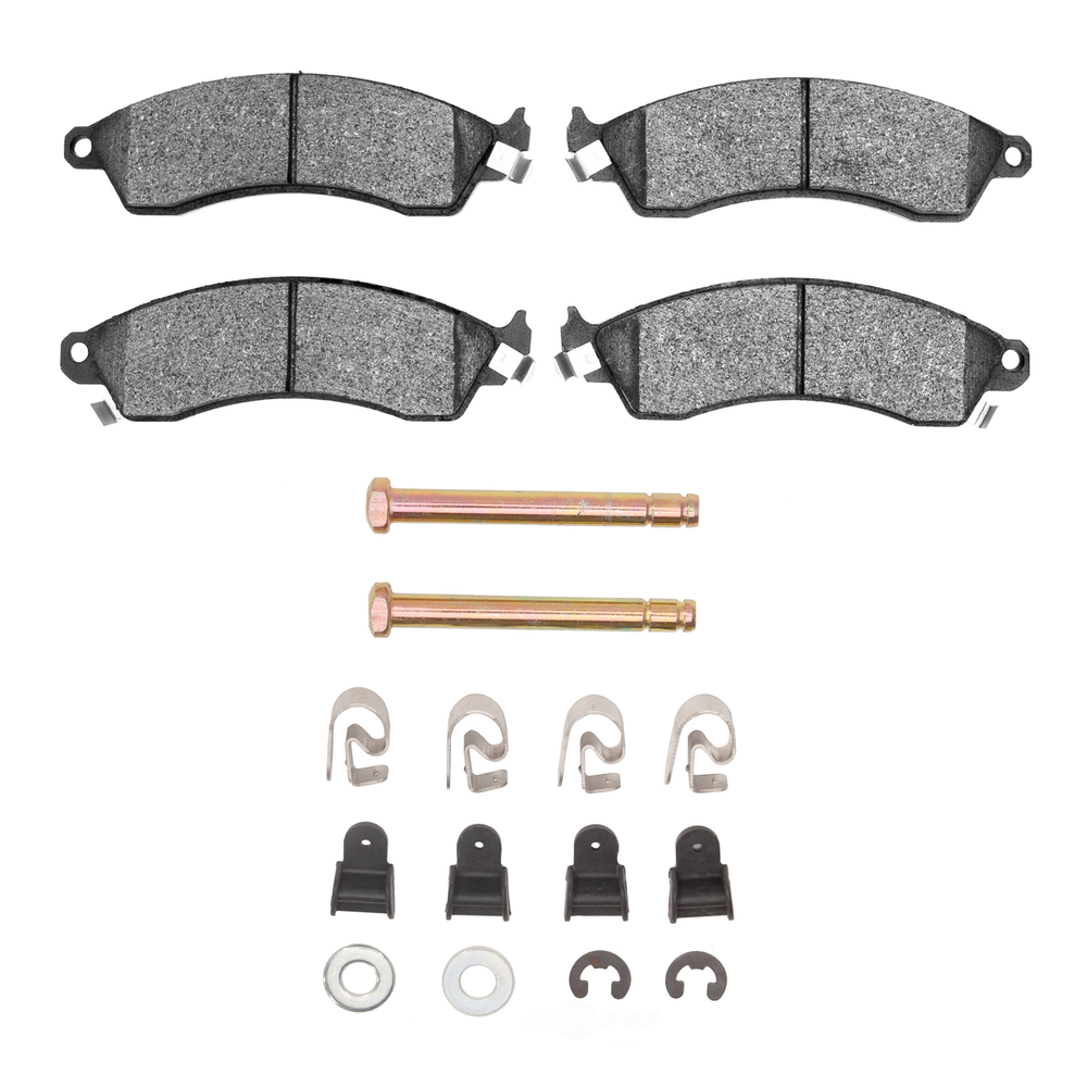 Dynamic Friction Company 1551-0412-01 DFC 5000 Advanced Brake Pads - Semi Metallic and Hardware Kit