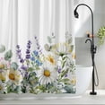thumbnail image 2 of Spring Flowers Daisy Fabric Shower Curtain Watercolor Floral Leaf Washable Shower Curtains for Bathroom, Waterproof Bath Curtain with Hooks Home Decor 72x72in, 2 of 8