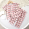 thumbnail image 2 of mgoYE Girls Pajamas 12-18 Months Short Sleeve and Pants 2Pcs Pajama Set for Kids Summer Cozy Sleepwear Pink, 2 of 4