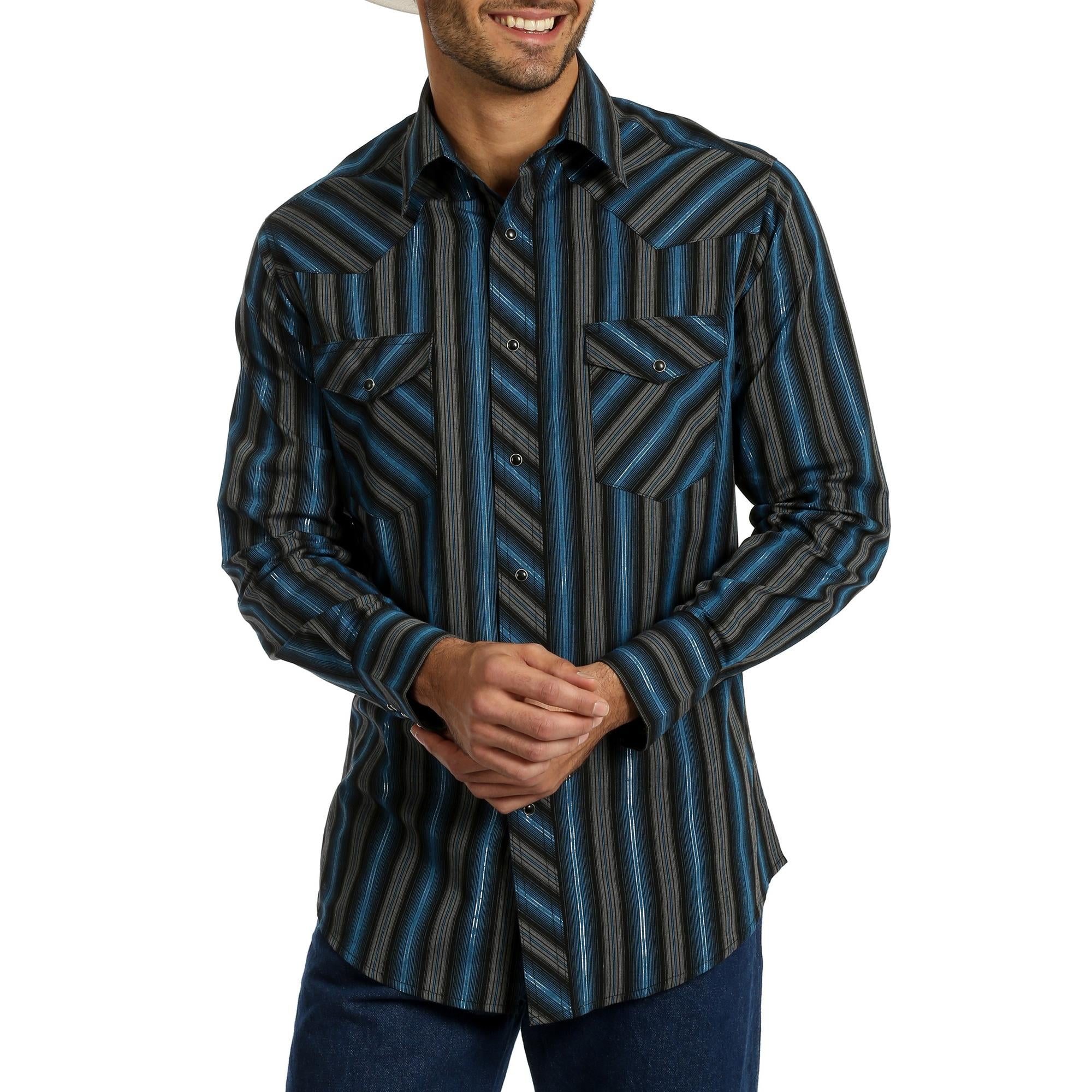 Wrangler Wrangler Men's Long Sleeve Striped Western Shirt