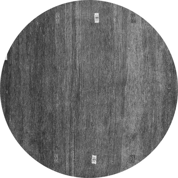 Ahgly Company Machine Washable Indoor Round Abstract Gray Contemporary Area Rugs, 6' Round