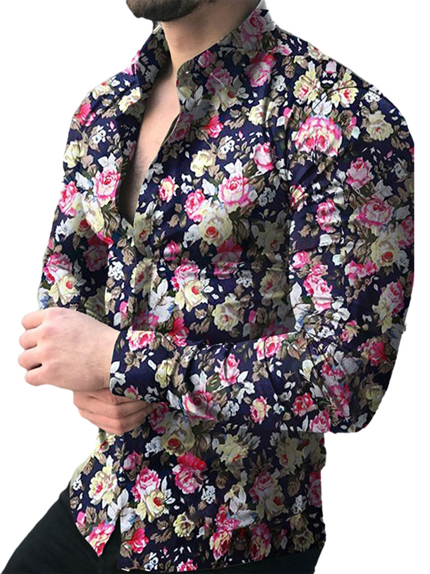 Bellella Mens Floral Printed Long 