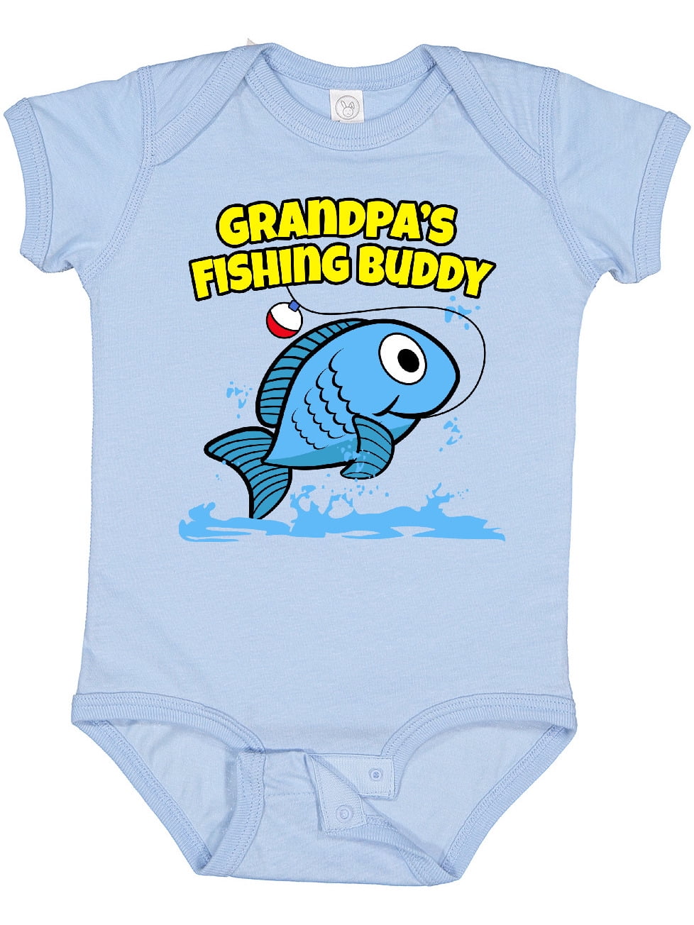 ROMPER printed with GRANDPA'S LITTLE FISHING BUDDY BABY ONE PIECE 
