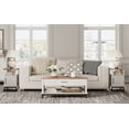 thumbnail image 6 of WAMPAT Farmhouse Coffee Table, with Blue LED Lights, Large Rectangle Center Table with 1 Drawers and Open Storage Shelf for Living Room, 42", White/Oak, Wood/Metal, 6 of 7