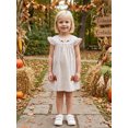 thumbnail image 4 of Cjfdfy Kids Toddler Baby Girl Thanksgiving Dress Outfit Little Baby Girls Summer Fall Plaid Gingham Dress Turcky Bread Embroidery Flying Sleeve A-line Dresses, 4 of 8