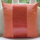 thumbnail image 3 of Funda de almohada decorativa, funda de almohada naranja, funda de almohada con cuentas en el centro, funda de almohada decorativa de 35 x 35 cm (14 x 14 pulgadas), funda de almohada cuadrada de seda,, 3 of 6