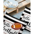 thumbnail image 2 of Pack of 2 Outdoor Pillow Covers, Hello Football Black and White Stripes Waterproof Square Throw Pillowcase Cushion Decorative Pillow Covers for Couch Patio Tent, 18x18 in, 2 of 6