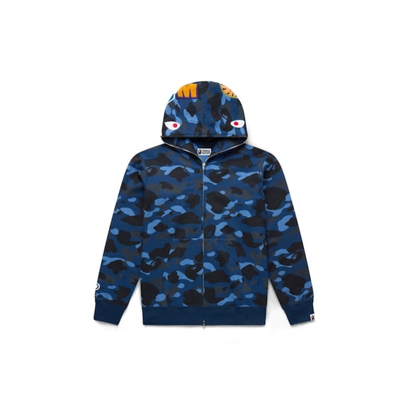 BAPE Men's Color Camo Shark Full Zip Hoodie Blue, from StockX