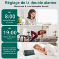 thumbnail image 4 of Reloj despertador digital, reloj despertador matutino de madera Reloj digital con 2 configuraciones de alarma, reloj despertador electrónico alimentado por USB Reloj despertador digital que muestra el tiempo, la temperatura y la humedad Rojo Verde, 4 of 5