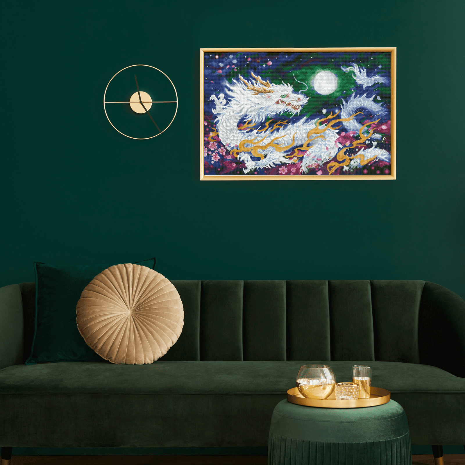 Diamond Dotz Dragon Flame mythical Diamond Painting Kits for Adults - Diamond Art Kits a Relaxing Creative Craft Kit with Dotz Gems 35"x23"