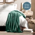 thumbnail image 4 of Bare Home Microplush Fleece Blanket - 300 GSM - Fuzzy Microfleece - Soft & Plush - Twin/Twin XL, Forest Green, 4 of 10