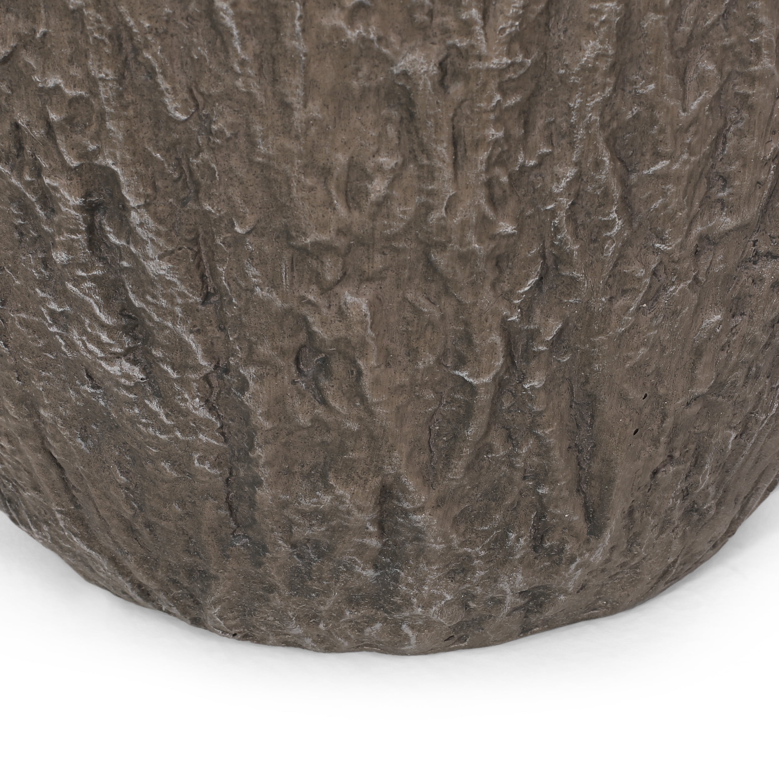 GDF Studio Moreno Outdoor Cast Stone Planter, Brown Wood Large