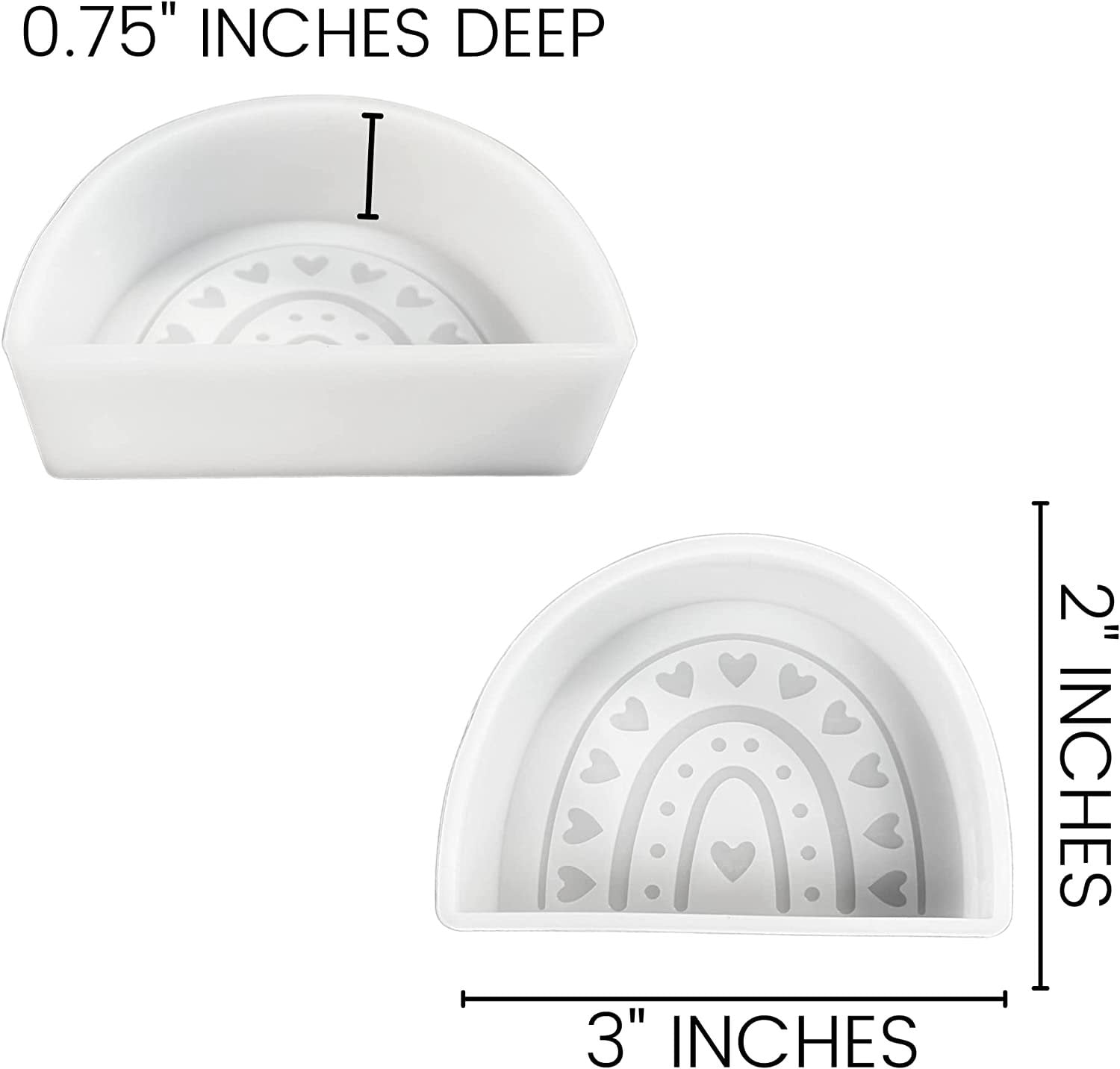 Valentine Truck Boho Rainbow Lace Heart Shaped Butt Wings with Heart Car Freshie Molds  4pk  Bulk Wholesale Pack for Scented Aroma Beads Oven Safe up to 400F Valentines Day Freshie Supplies Holiday