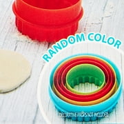 5 Count, Multicolor, Round Double-Sided, Plastic Cookie Cutter Set, by Way To Celebrate