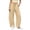Beige, variant on Women's Barrel Leg Sweatpants, Drawstring Elastic High Waist Loose Casual Trousers with Big Patch Pockets for Daily Loungewear